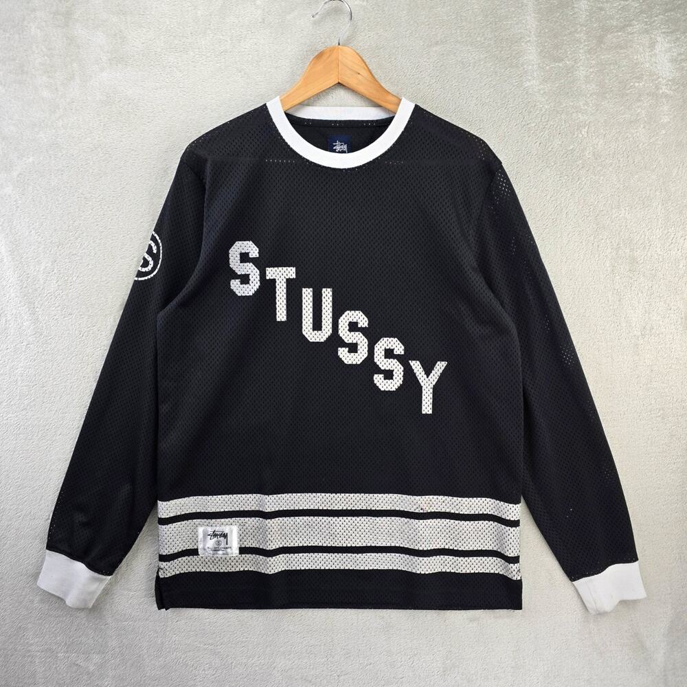 Stussy All City Champions Mesh Hockey Jersey Mens‎ Medium Black White 80